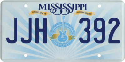 MS license plate JJH392