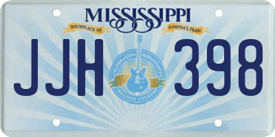 MS license plate JJH398