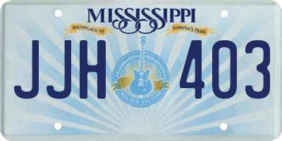 MS license plate JJH403