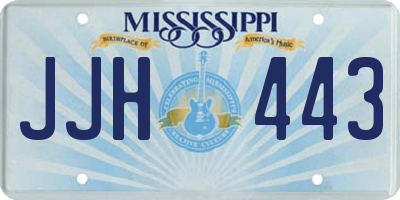 MS license plate JJH443