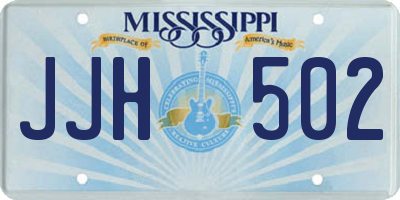 MS license plate JJH502