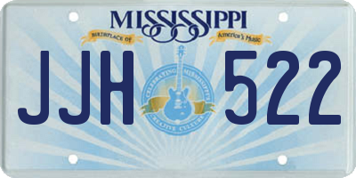 MS license plate JJH522