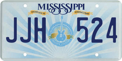 MS license plate JJH524