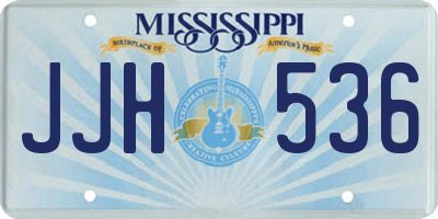 MS license plate JJH536
