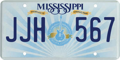 MS license plate JJH567
