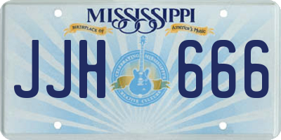 MS license plate JJH666