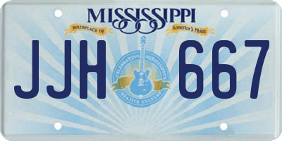 MS license plate JJH667