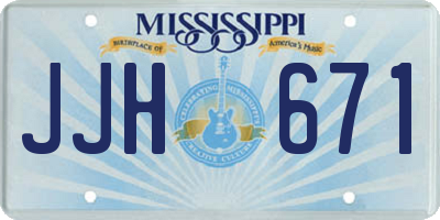 MS license plate JJH671