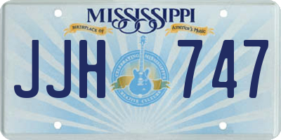MS license plate JJH747