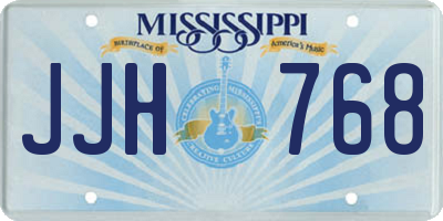 MS license plate JJH768