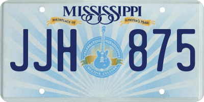 MS license plate JJH875