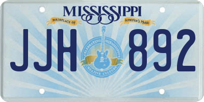 MS license plate JJH892