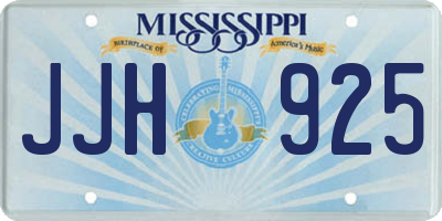 MS license plate JJH925