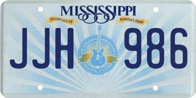 MS license plate JJH986