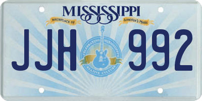 MS license plate JJH992