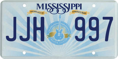 MS license plate JJH997