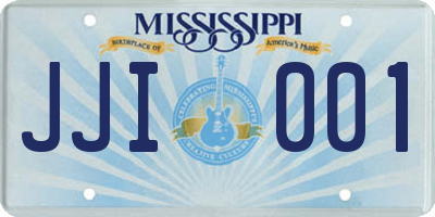 MS license plate JJI001