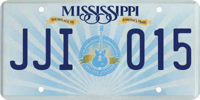 MS license plate JJI015