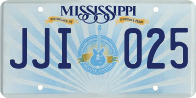MS license plate JJI025