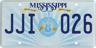 MS license plate JJI026