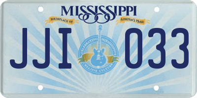 MS license plate JJI033