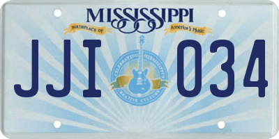 MS license plate JJI034