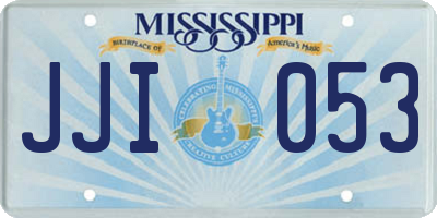 MS license plate JJI053