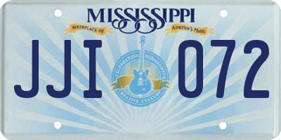 MS license plate JJI072