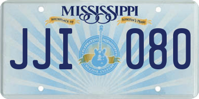 MS license plate JJI080