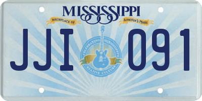 MS license plate JJI091