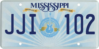 MS license plate JJI102