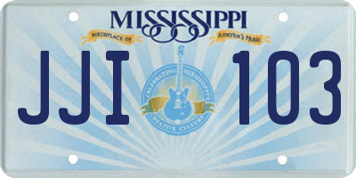 MS license plate JJI103