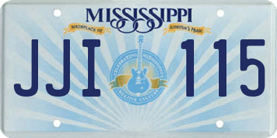 MS license plate JJI115