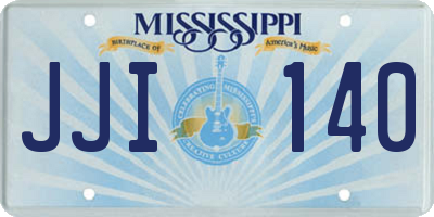 MS license plate JJI140