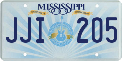 MS license plate JJI205