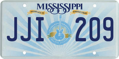 MS license plate JJI209