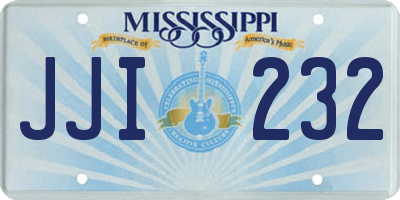 MS license plate JJI232