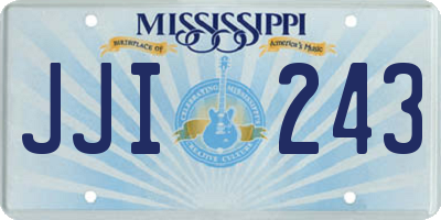 MS license plate JJI243