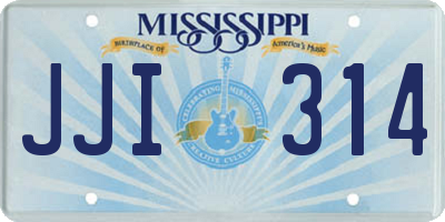 MS license plate JJI314