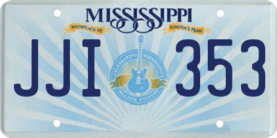 MS license plate JJI353