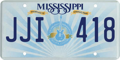 MS license plate JJI418