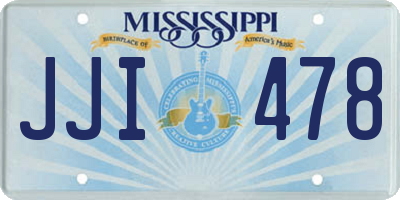 MS license plate JJI478