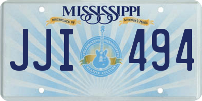 MS license plate JJI494