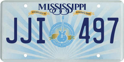 MS license plate JJI497