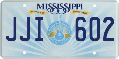 MS license plate JJI602