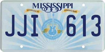 MS license plate JJI613