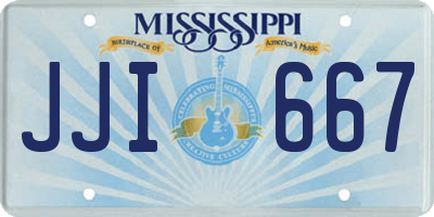 MS license plate JJI667