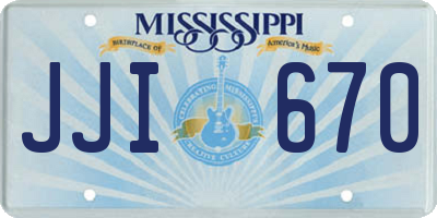MS license plate JJI670