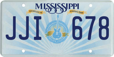MS license plate JJI678