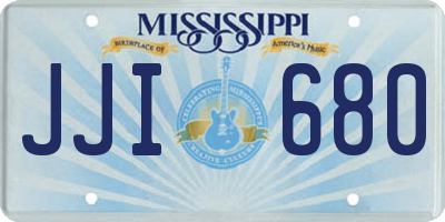 MS license plate JJI680